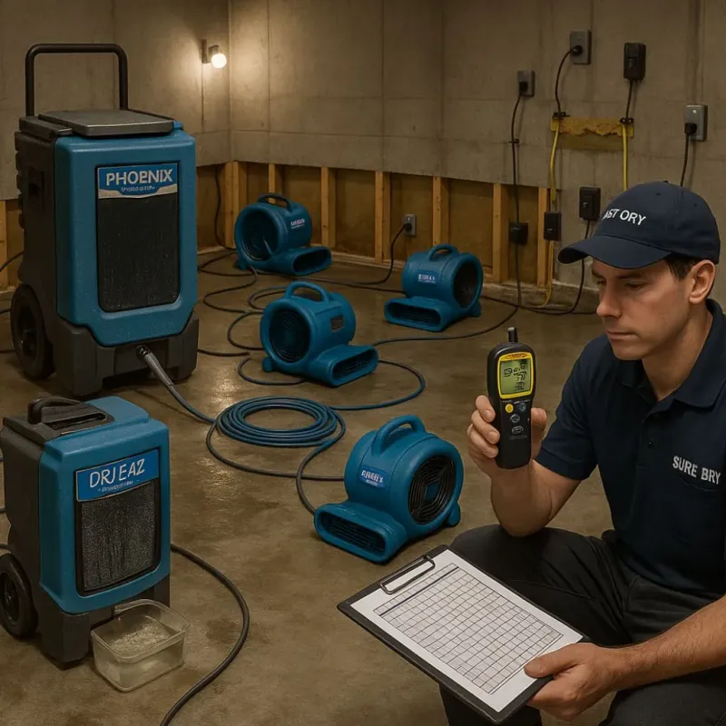 Structural Drying and Dehumidification process in Maplewood, WA